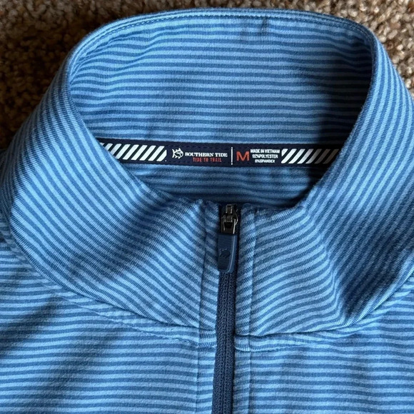 Men’s Southern Tide Cruiser Micro-Stripe Heather Quarter Zip - Picture 4 of 6